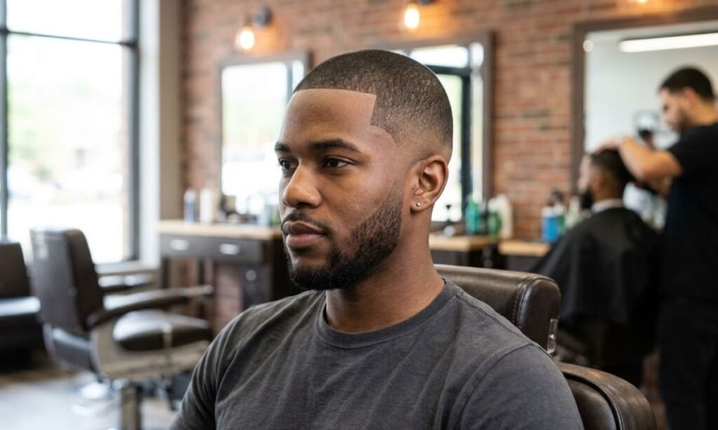buzz-cut-with-line-up-and-burst-fade