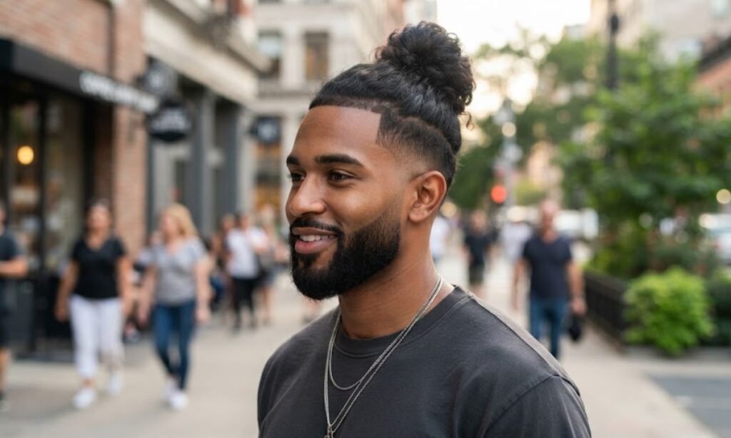 mid-taper-fade-with-man-bun